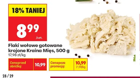 Flaki wołowe gotowane krojone promocja w Biedronka