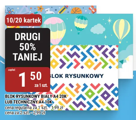 Blok techniczny biały A4 promocja w bi1