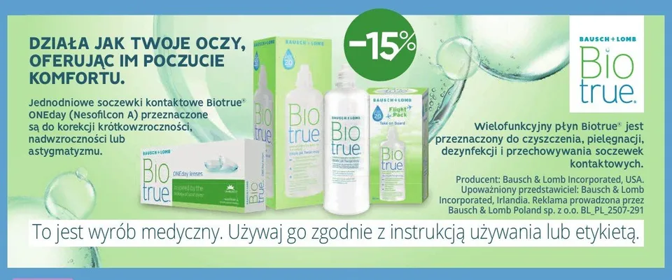 Produkty Biotrue promocja w Super-Pharm