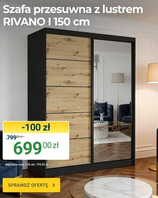 Szafa przesuwna z lustrem RIVANO I promocja w ERLI
