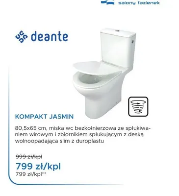 Miska WC Deante Kompakt Jasmin promocja w Blu Salony Łazienek