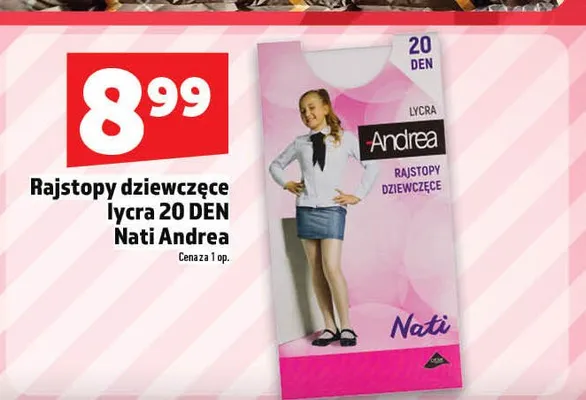 Rajstopy dziewczęce lycra 20 DEN Nati Andrea promocja w TOPAZ