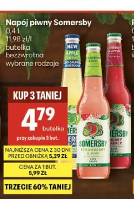 Napój piwny Somersby Apple Zero Sugar 0.0% promocja w Delikatesy Centrum