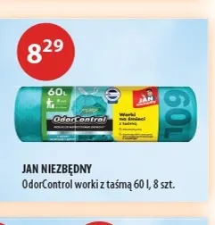 Worki z taśmą OdorControl 60 l Jan Niezbędny promocja w Drogerie Laboo