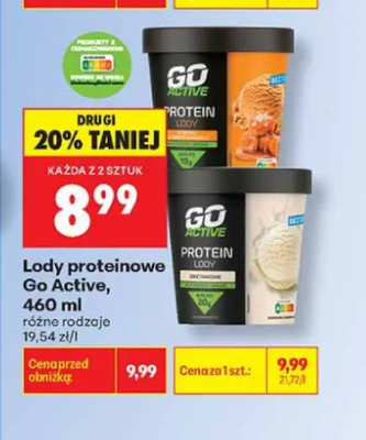 Lody proteinowe Go Active waniliowe promocja w Biedronka