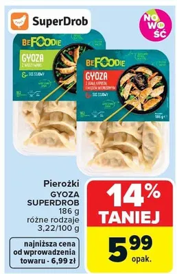 Pierożki gyoza Superdrob różne rodzaje promocja w Carrefour Market