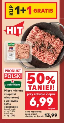 Mięso mielone z łopatki wieprzowej i wołowiny Stoisko Mięsne promocja w Kaufland