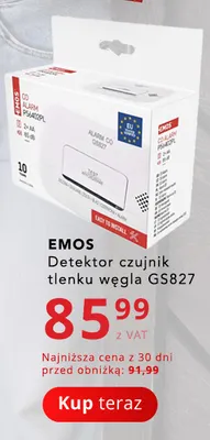 Detektor czujnik tlenku węgla GS827 Emos promocja w Poczta Polska