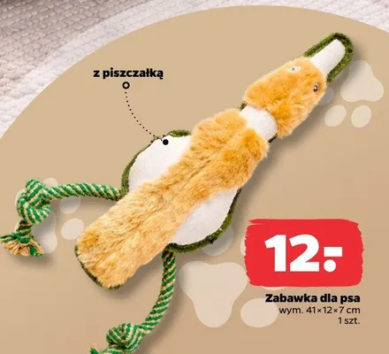 Zabawka dla psa z piszczałką promocja w Netto