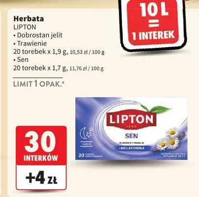 Herbata Dobrostan jelit Lipton promocja w Intermarche