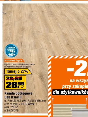 Panele podłogowe Dąb Ksamil promocja w OBI