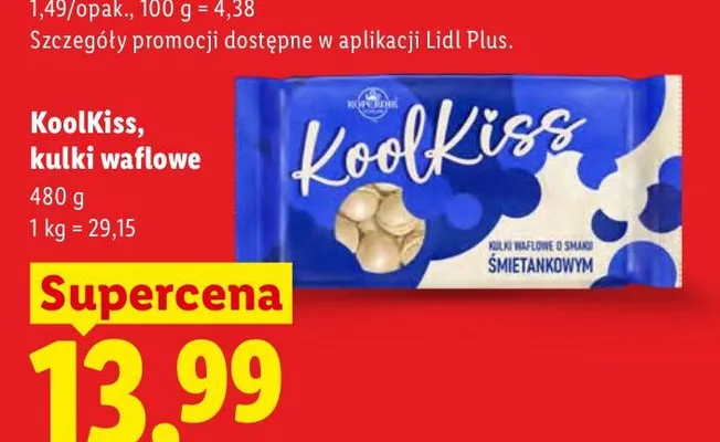 Kulki waflowe KoolKiss śmietankowe promocja w Lidl