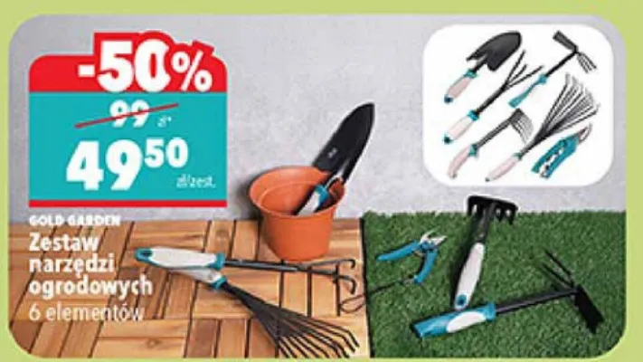 Zestaw narzędzi ogrodowych 6 elementów Biedronka promocja w Biedronka