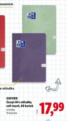 Zeszyt A4 z okładką soft touch OXFORD 60 kartek promocja w Lidl