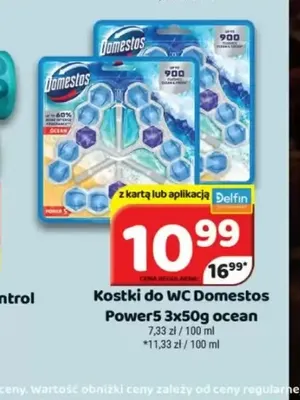 Kostki do WC Domestos Power5 3-pak ocean promocja w Delfin