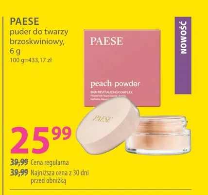Puder do twarzy brzoskwiniowy Paese promocja w Hebe