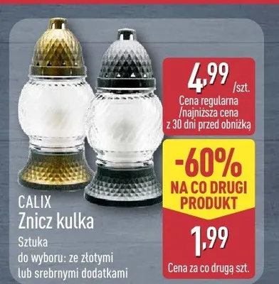Znicz kulka Calix promocja w Aldi
