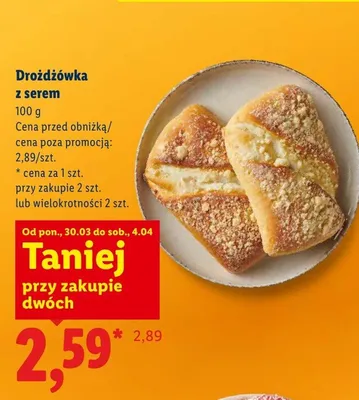 Drożdżówka z serem promocja w Lidl