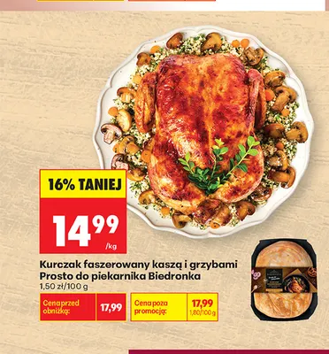 Kurczak faszerowany kaszą i grzybami Prosto do piekarnika Biedronka promocja w Biedronka