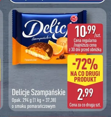 Delicje Szampańskie o smaku pomarańczowym promocja w Aldi