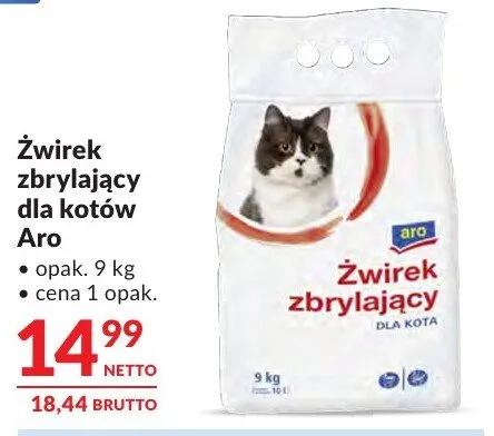 Żwirek zbrylający dla kotów Aro promocja w Makro