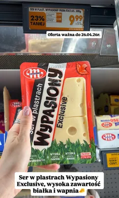 Ser w plastrach Wypasiony Exclusive wysoka zawartość białka i wapnia promocja w Biedronka