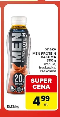 Shake proteinowy Bakoma Men Protein czekolada promocja w Carrefour Market
