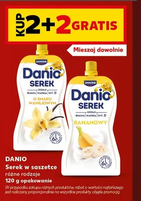 Serek w saszetce bananowy Danio promocja w Kaufland