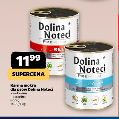 Karma mokra dla psów Dolina Noteci wołowina promocja w Netto