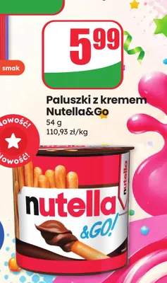 Paluszki z kremem Nutella & Go promocja w Dino