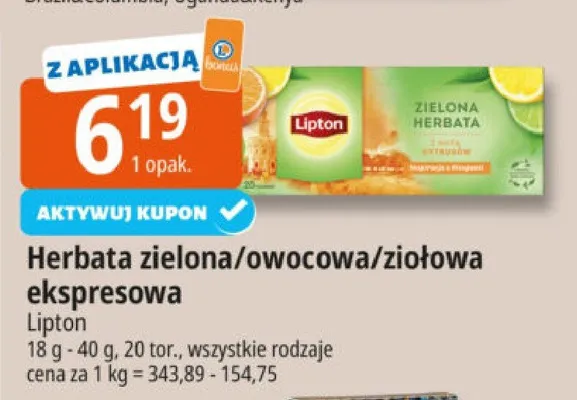 Herbata zielona/owocowa/ziołowa ekspresowa promocja w Leclerc