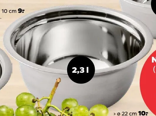 Miska nierdzewna 2,3 l promocja w Netto