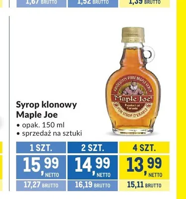 Syrop klonowy Maple Joe promocja w Makro