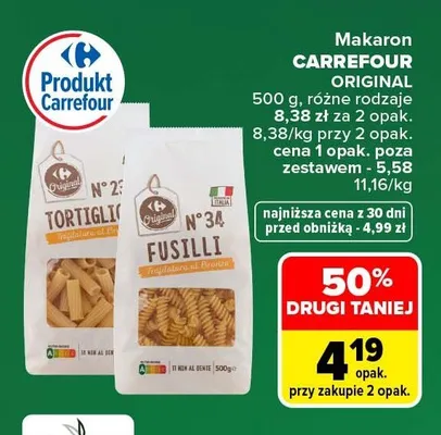 Makaron Carrefour Original Fusilli promocja w Carrefour