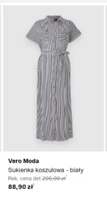 Sukienka koszulowa Vero Moda biały promocja w Lounge by Zalando
