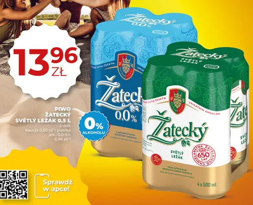 Piwo Žatecký Světlý Ležák 4-pak 500 ml promocja w Duży Ben