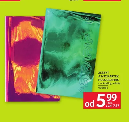 Zeszyt A5/32 kartek holographic w kratkę Astra promocja w Selgros