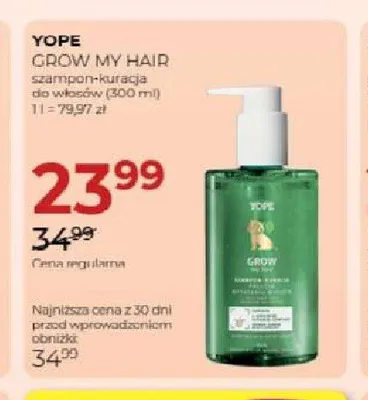 Szampon-kuracja do włosów Yope Grow My Hair promocja w Drogerie Jawa