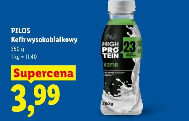 Kefir wysokobiałkowy Pilos promocja w Lidl