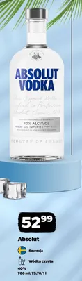 Wódka czysta Absolut promocja w Netto