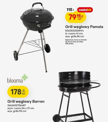 Grill węglowy Barren promocja w Castorama