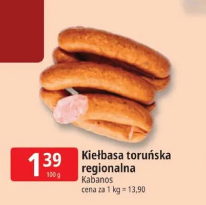 Kiełbasa toruńska regionalna Kabanos promocja w Leclerc