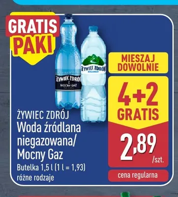 Woda źródlana niegazowana Żywiec Zdrój promocja w Aldi
