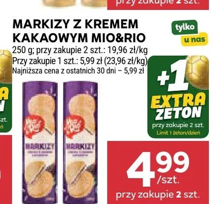 Markizy z kremem kakaowym Mio&Rio promocja w Stokrotka