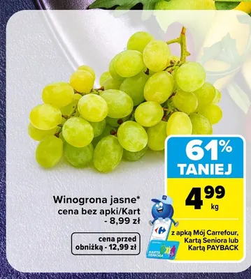 Winogrona jasne promocja w Carrefour