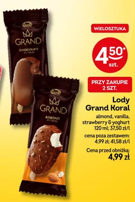 Lody Grand vanilla promocja w Żabka