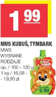 Mus kubuś, tymbark wybrane rodzaje promocja w SPAR