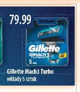 Wkłady Mach3 Turbo 5 sztuk Gillette promocja w Drogerie Laboo