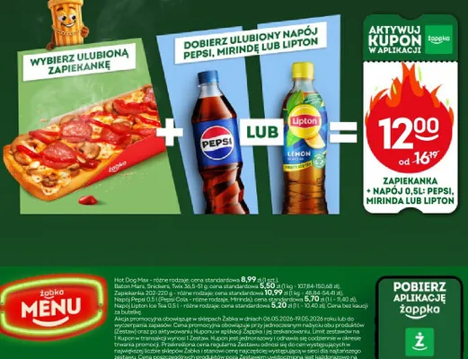 Zestaw Zapiekanka + Napój Mirinda promocja w Żabka