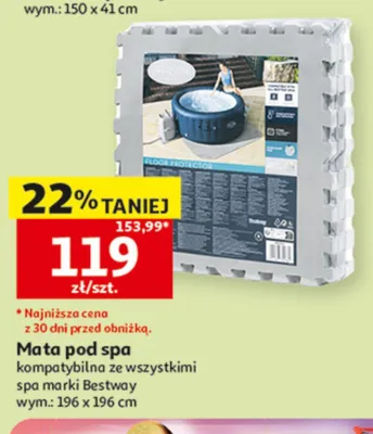 Mata pod spa kompatybilna ze wszystkimi spa marki Bestway wym.: 196x196cm promocja w Auchan